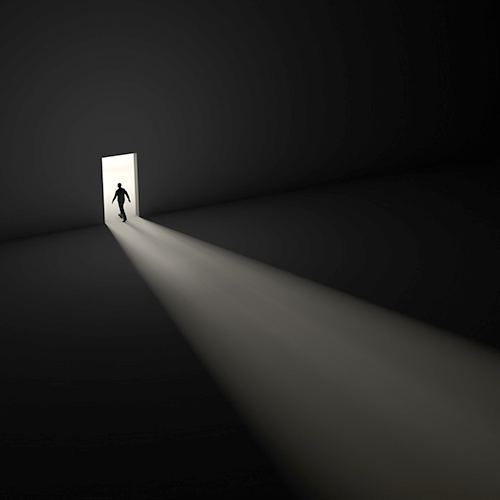 person finding a way out